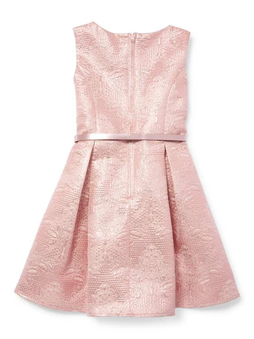 The Children's Place Rose Gold Metallic Woven Jacquard Dress, Size 6X/7